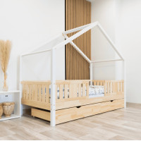 Detská domčeková posteľ z masívu borovice NIKO S 20 - 180x80 cm