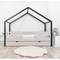 Detská domčeková posteľ z masívu borovice NIKO S 20 - 180x80 cm