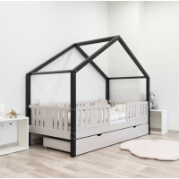 Detská domčeková posteľ z masívu borovice NIKO S 20 - 180x80 cm