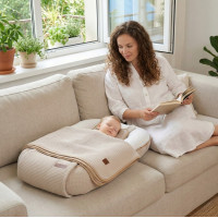 Hniezdočko (kokon) pre bábätko - BABYMAM AIR 3D SAFE SLEEP SET - béžové