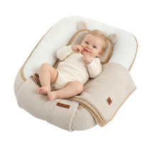 Hniezdočko (kokon) pre bábätko - BABYMAM AIR 3D SAFE SLEEP SET - béžové