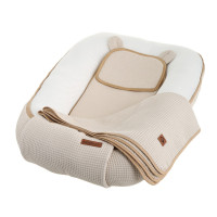 Hniezdočko (kokon) pre bábätko - BABYMAM AIR 3D SAFE SLEEP SET - béžové