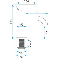 Umývadlová batéria REA ONTARIO - gun grey - nízka