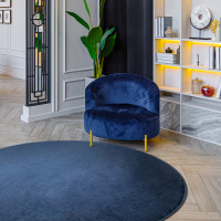 Kusový koberec Visco Rabbit Dark blue 10 kruh