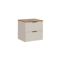 Kúpeľňová závesná skrinka s doskou ADÉLA 60 cm - kašmírová/dub wotan