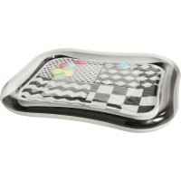 Nafukovacia vodná podložka s kontrastnými čiernobielymi vzormi - 65 cm x 50 cm