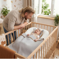 Hniezdočko (kokon) pre bábätko - BABYMAM AIR 3D SAFE SLEEP SET - šedé
