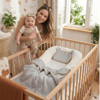 Hniezdočko (kokon) pre bábätko - BABYMAM AIR 3D SAFE SLEEP SET - šedé