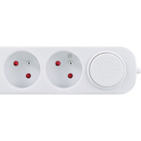 Solight predlžovací prívod 3 zásuvky, USB A + C 20W PD, 5m, 3 x 1mm2, biely, vypínač