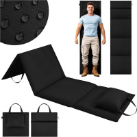 Skladacia podložka SURVIVAL s vankúšom - 180x50 cm - čierna