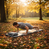 Skladacia podložka SURVIVAL s vankúšom - 180x50 cm - šedá