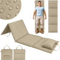 Skladacia podložka SURVIVAL s vankúšom - 180x50 cm - béžová