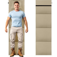 Skladacia podložka SURVIVAL s vankúšom - 180x50 cm - béžová