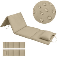 Skladacia podložka SURVIVAL s vankúšom - 180x50 cm - béžová