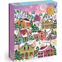 GALISON Metalické puzzle Zasnežená dedinka 1000 dielikov