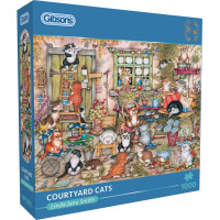 GIBSONS Puzzle Mačky na dvore 1000 dielikov