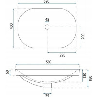 Keramické umývadlo BASARO TERRA - biele