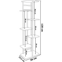 Stojan na kvety BASTIAN RUSTIC - grafitový/starený dub