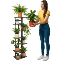 Stojan na kvety BASTIAN RUSTIC - grafitový/starený dub