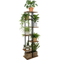 Stojan na kvety BASTIAN RUSTIC - grafitový/starený dub