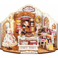 RoboTime 3D drevená skladačka Miniatúra domčeka Elsino krajčírstvo