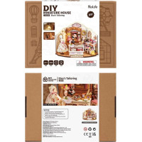 RoboTime 3D drevená skladačka Miniatúra domčeka Elsino krajčírstvo