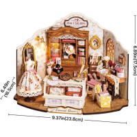 RoboTime 3D drevená skladačka Miniatúra domčeka Elsino krajčírstvo