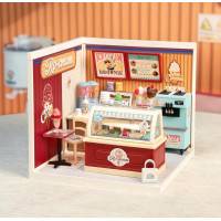 RoboTime 3D drevená skladačka Miniatúra domčeka Predajňa zmrzliny