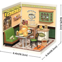 RoboTime 3D drevená skladačka Miniatúra domčeku Hongkonská kaviareň