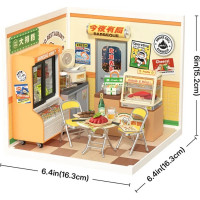 RoboTime 3D drevená skladačka Miniatúra domčeka Rýchle občerstvenie