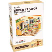 RoboTime 3D drevená skladačka Miniatúra domčeka Rýchle občerstvenie