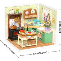 RoboTime 3D drevená skladačka Miniatúra domčeka Farmárska kuchyňa