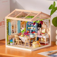 RoboTime 3D drevená skladačka Miniatúra domčeka Letná veranda