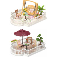 RoboTime 3D drevená skladačka Rozšírenie pre miniatúry domčekov Terasa s hojdačkou
