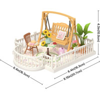 RoboTime 3D drevená skladačka Rozšírenie pre miniatúry domčekov Terasa s hojdačkou