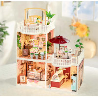 RoboTime 3D drevená skladačka Rozšírenie pre miniatúry domčekov Terasa s hojdačkou