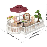 RoboTime 3D drevená skladačka Rozšírenie pre miniatúry domčekov Terasa so slnečníkom