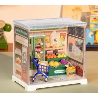 RoboTime 3D drevená skladačka Miniatúra domčeku mini Predajňa ovocia a zeleniny