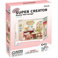 RoboTime 3D drevená skladačka Miniatúra domčeku mini Medová čajovňa