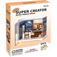 RoboTime 3D drevená skladačka Miniatúra domčeku mini Pekáreň