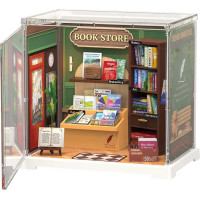RoboTime 3D drevená skladačka Miniatúra domčeku mini Kníhkupectvo