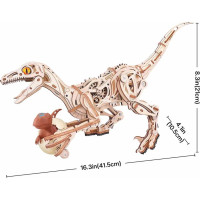 RoboTime 3D drevená mechanická skladačka Velociraptor
