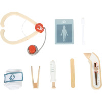 small foot Doktorský set s červeno-bielou lekárskou taškou