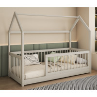 Detská domčeková posteľ z masívu borovice GRÉTA - 180x80 cm - kašmírová