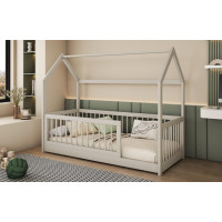 Detská domčeková posteľ z masívu borovice GRÉTA - 180x80 cm - kašmírová