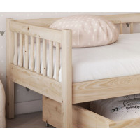 Detská posteľ z masívu borovice FLORES so šuplíkmi - 180x80 cm - prírodná