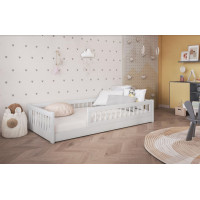 Detská Montessori posteľ z masívu borovice FLORES - 180x80 cm - biela