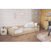 Detská Montessori posteľ z masívu borovice FLORES - 180x80 cm - prírodná