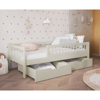 Detská posteľ z masívu borovice FLORES so šuplíkmi - 200x90 cm - kašmírová