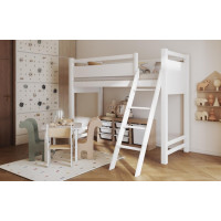 Detská vyvýšená posteľ z masívu borovice VESPER - 200x90 cm - biela